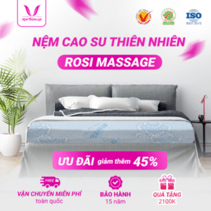 NỆM CAO SU THIÊN NHIÊN ROSI MASSAGE THẮNG LỢI